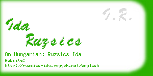 ida ruzsics business card